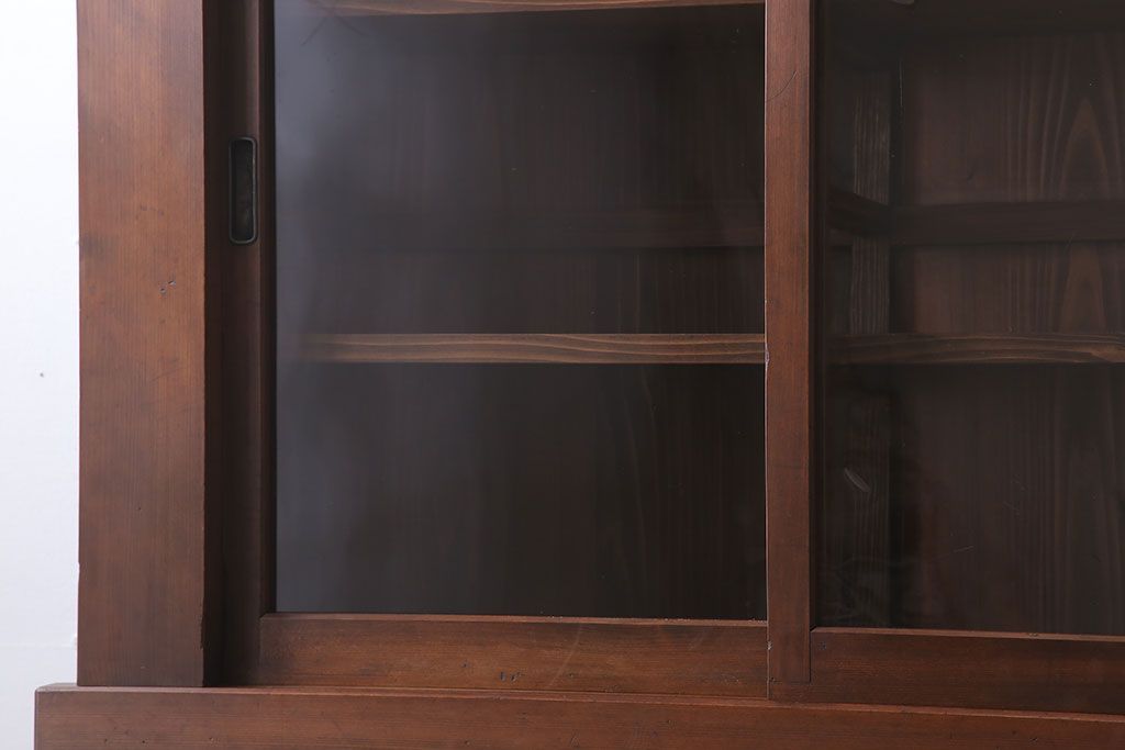 アンティーク家具　明治大正期　アンティーク　二段重ね関西収納棚