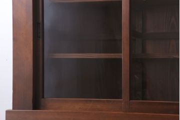 アンティーク家具　明治大正期　アンティーク　二段重ね関西収納棚