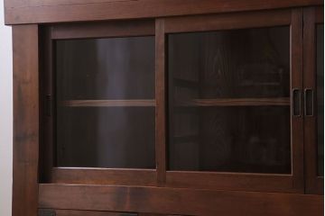 アンティーク家具　明治大正期　アンティーク　二段重ね関西収納棚