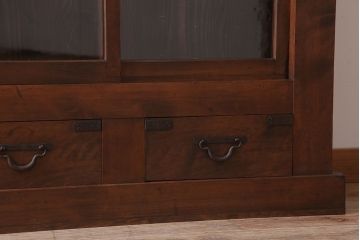 アンティーク家具　明治大正期　アンティーク　二段重ね関西収納棚