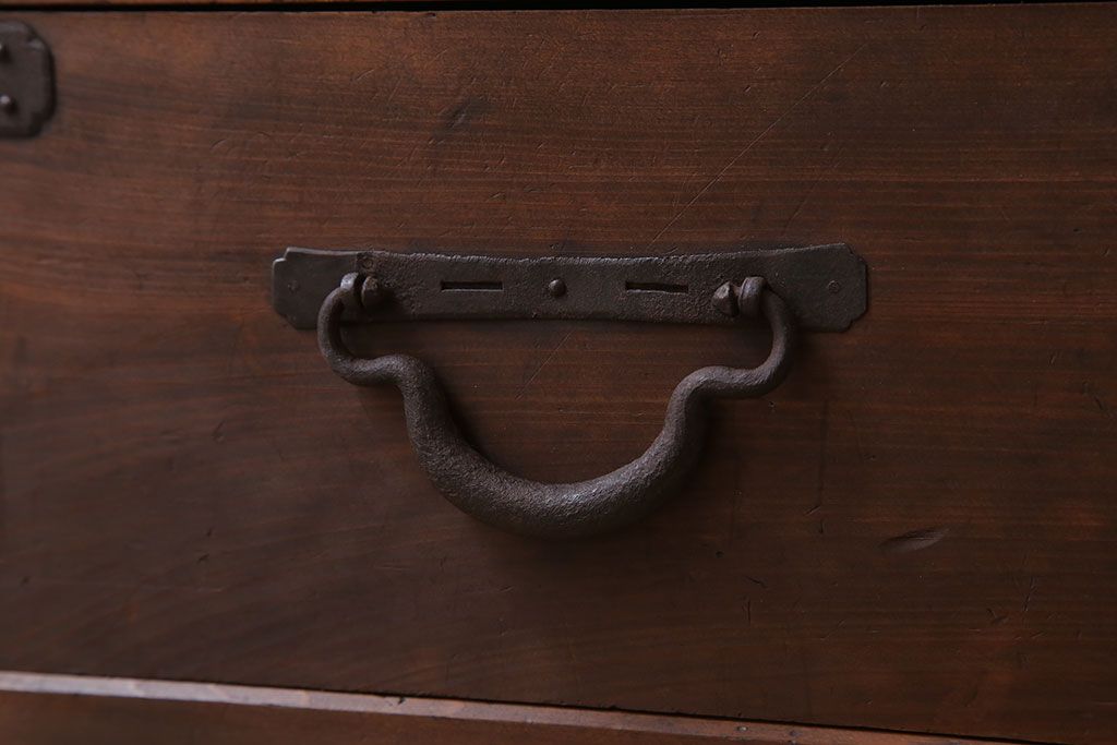 アンティーク家具　明治大正期　アンティーク　二段重ね関西収納棚