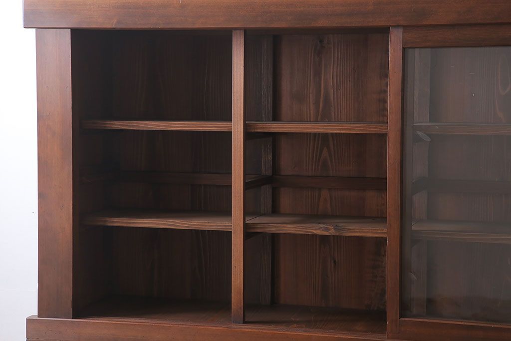 アンティーク家具　明治大正期　アンティーク　二段重ね関西収納棚