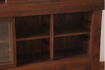 アンティーク家具　明治大正期　アンティーク　二段重ね関西収納棚