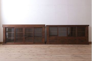 アンティーク家具　明治大正期　アンティーク　二段重ね関西収納棚