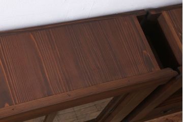 アンティーク家具　明治大正期　アンティーク　二段重ね関西収納棚