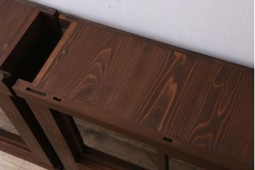 アンティーク家具　明治大正期　アンティーク　二段重ね関西収納棚