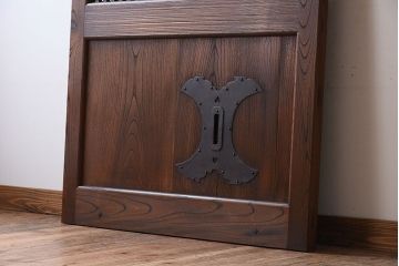 大正昭和期　古民具・骨董　総欅材　ガラス入り!アンティーク蔵戸(玄関戸)