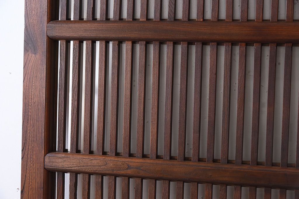 大正昭和期　古民具・骨董　総欅材　ガラス入り!アンティーク蔵戸(玄関戸)