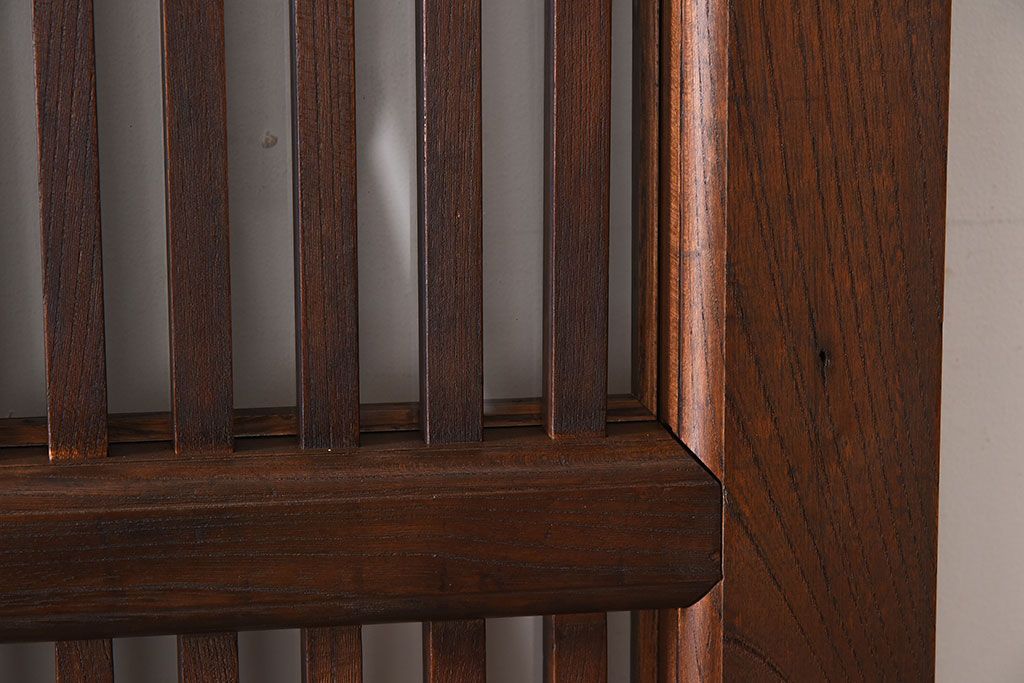 大正昭和期　古民具・骨董　総欅材　ガラス入り!アンティーク蔵戸(玄関戸)