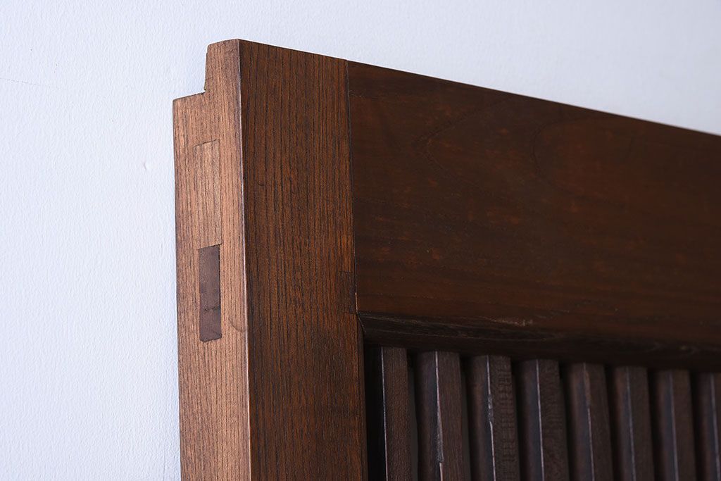 大正昭和期　古民具・骨董　総欅材　ガラス入り!アンティーク蔵戸(玄関戸)