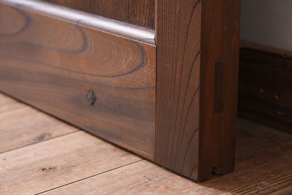 大正昭和期　古民具・骨董　総欅材　ガラス入り!アンティーク蔵戸(玄関戸)