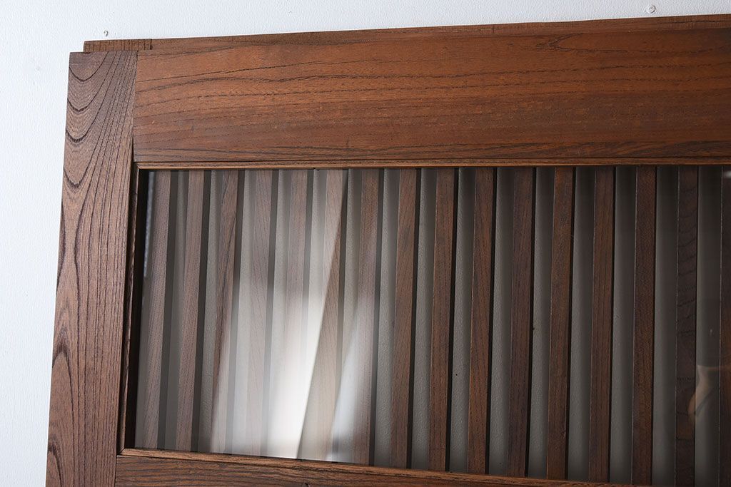 大正昭和期　古民具・骨董　総欅材　ガラス入り!アンティーク蔵戸(玄関戸)