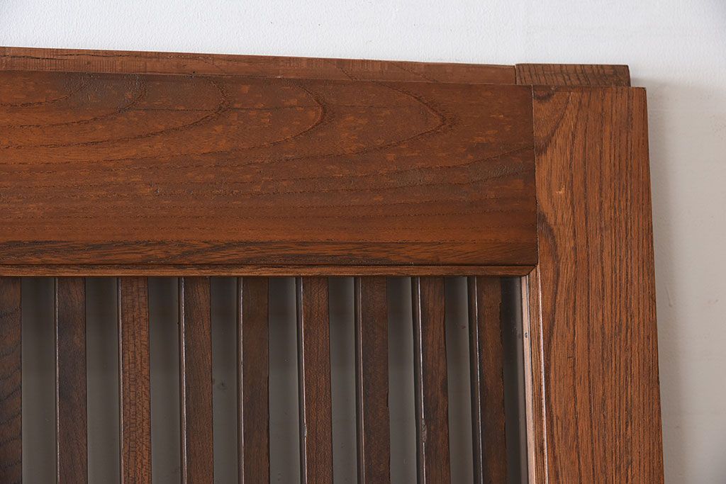 大正昭和期　古民具・骨董　総欅材　ガラス入り!アンティーク蔵戸(玄関戸)