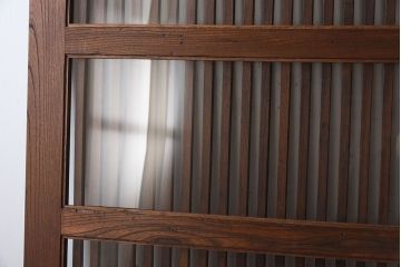 大正昭和期　古民具・骨董　総欅材　ガラス入り!アンティーク蔵戸(玄関戸)