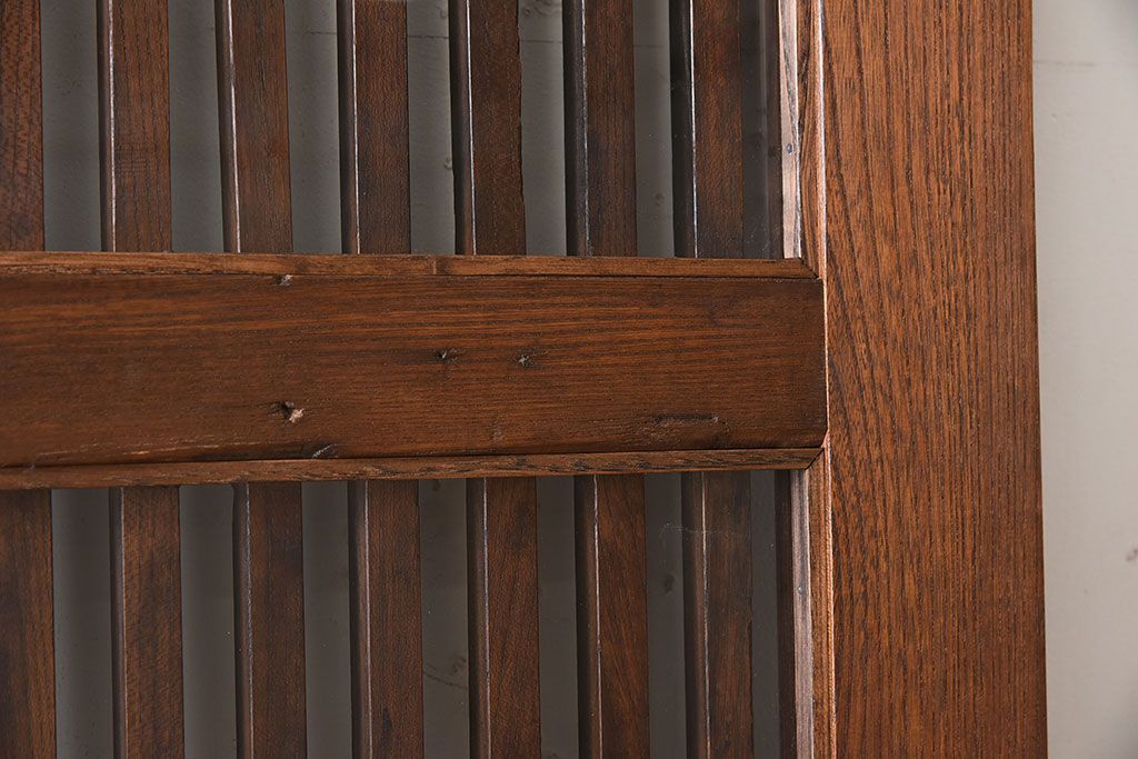 大正昭和期　古民具・骨董　総欅材　ガラス入り!アンティーク蔵戸(玄関戸)