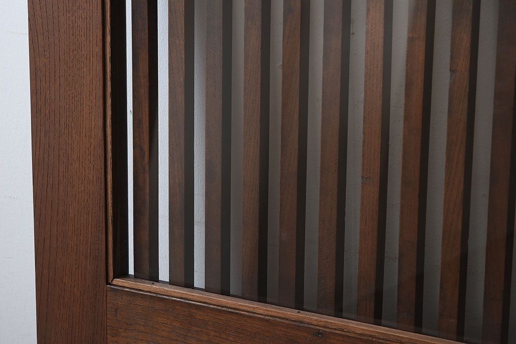 大正昭和期　古民具・骨董　総欅材　ガラス入り!アンティーク蔵戸(玄関戸)