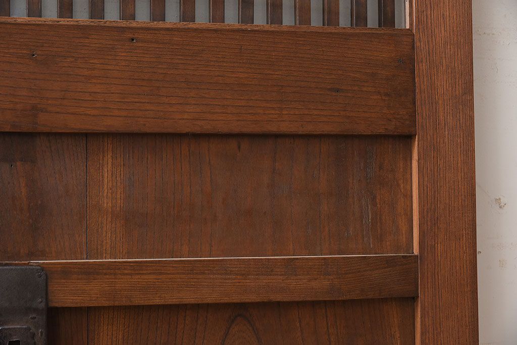 大正昭和期　古民具・骨董　総欅材　ガラス入り!アンティーク蔵戸(玄関戸)