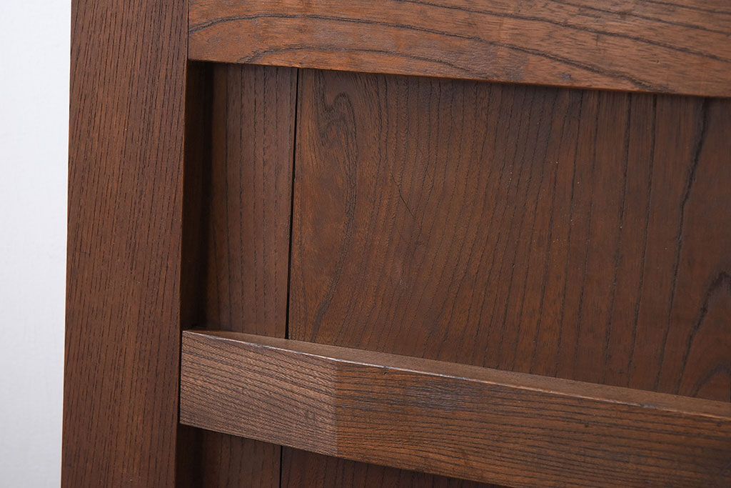 大正昭和期　古民具・骨董　総欅材　ガラス入り!アンティーク蔵戸(玄関戸)