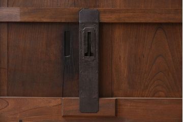 大正昭和期　古民具・骨董　総欅材　ガラス入り!アンティーク蔵戸(玄関戸)