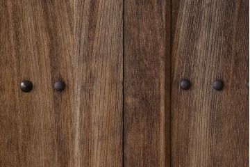 明治〜大正期　アンティーク　両開き　特大　総欅材!古い御屋敷の門扉一対(玄関戸)