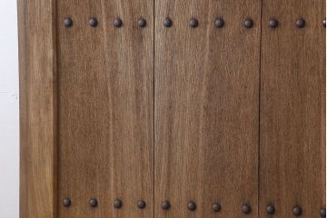 明治〜大正期　アンティーク　両開き　特大　総欅材!古い御屋敷の門扉一対(玄関戸)