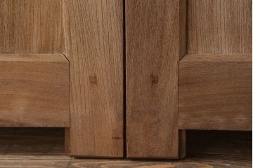 明治〜大正期　アンティーク　両開き　特大　総欅材!古い御屋敷の門扉一対(玄関戸)