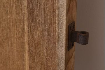 明治〜大正期　アンティーク　両開き　特大　総欅材!古い御屋敷の門扉一対(玄関戸)