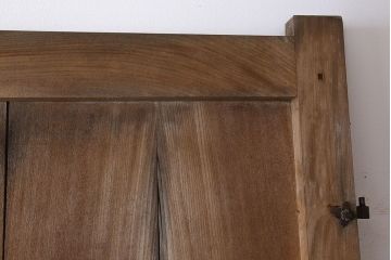 明治〜大正期　アンティーク　両開き　特大　総欅材!古い御屋敷の門扉一対(玄関戸)