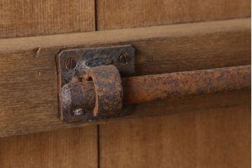 明治〜大正期　アンティーク　両開き　特大　総欅材!古い御屋敷の門扉一対(玄関戸)