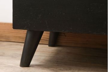 レトロ家具　昭和レトロ　古いナラ材製のシンプルな脚付きガラスケース(ショーケース)