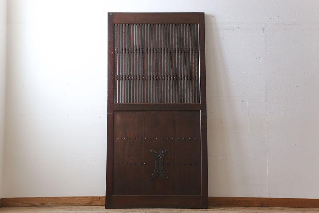 古民具・骨董　総欅材　ガラス入り!アンティーク蔵戸(玄関戸)