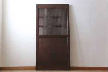 古民具・骨董　総欅材　ガラス入り!アンティーク蔵戸(玄関戸)