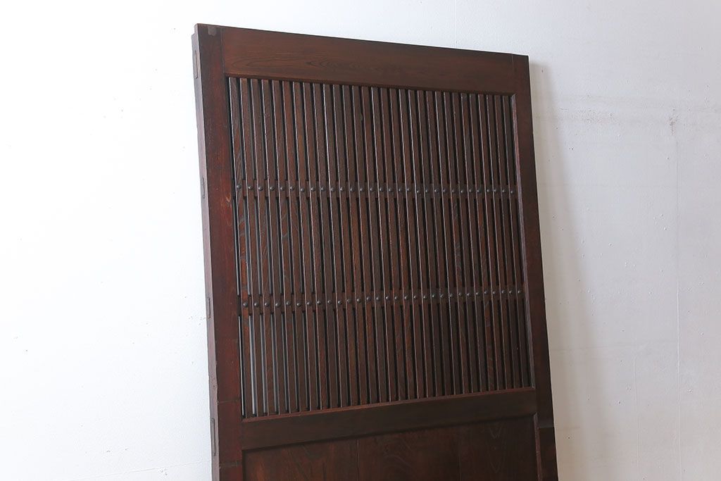 古民具・骨董　総欅材　ガラス入り!アンティーク蔵戸(玄関戸)