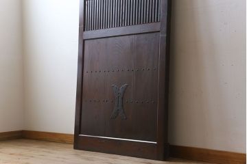 古民具・骨董　総欅材　ガラス入り!アンティーク蔵戸(玄関戸)