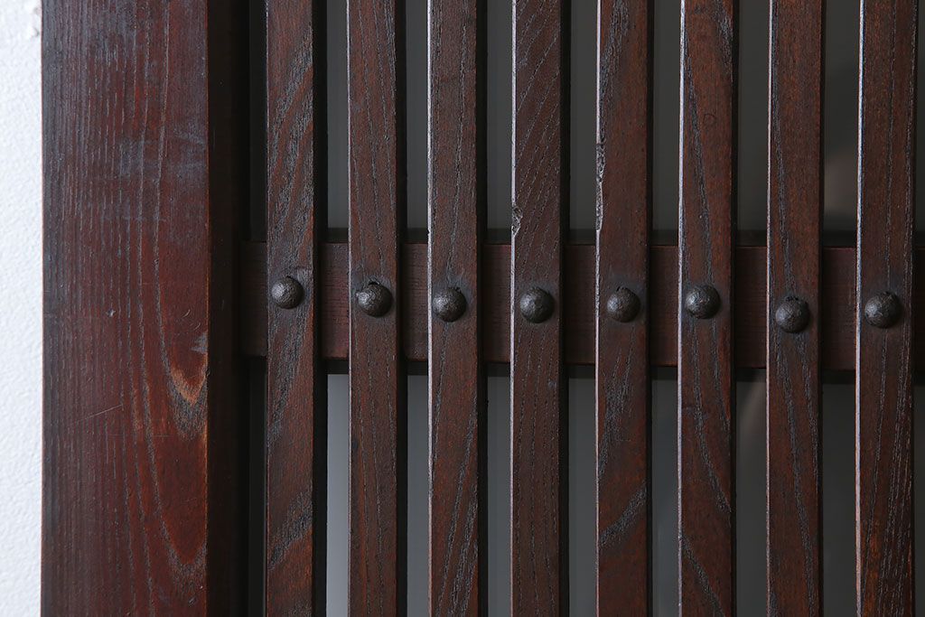 古民具・骨董　総欅材　ガラス入り!アンティーク蔵戸(玄関戸)