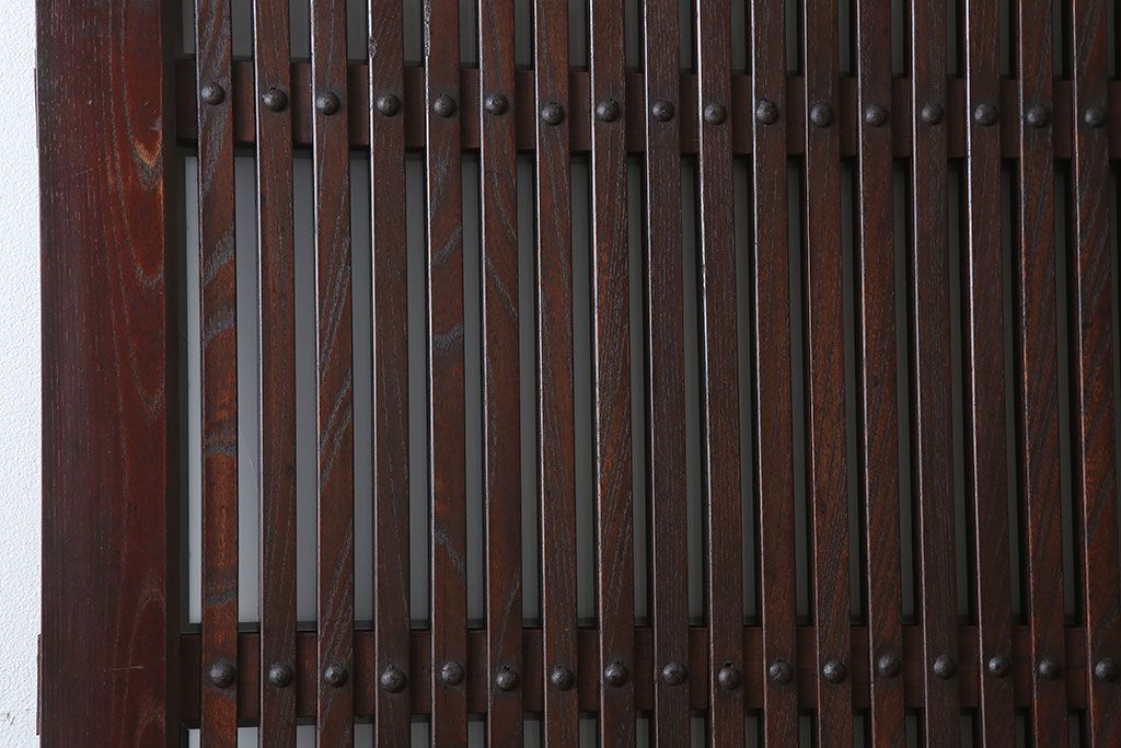 古民具・骨董　総欅材　ガラス入り!アンティーク蔵戸(玄関戸)