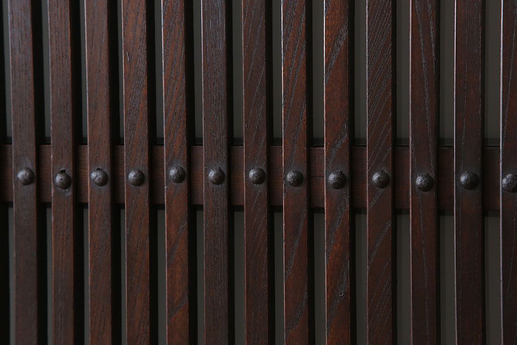 古民具・骨董　総欅材　ガラス入り!アンティーク蔵戸(玄関戸)