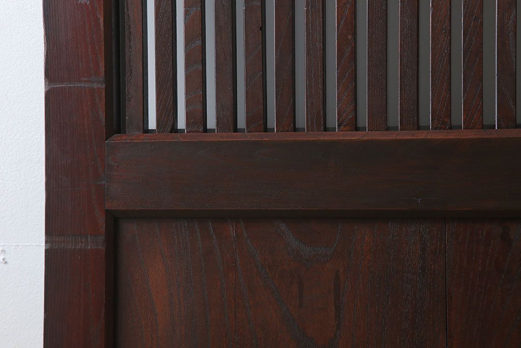 古民具・骨董　総欅材　ガラス入り!アンティーク蔵戸(玄関戸)