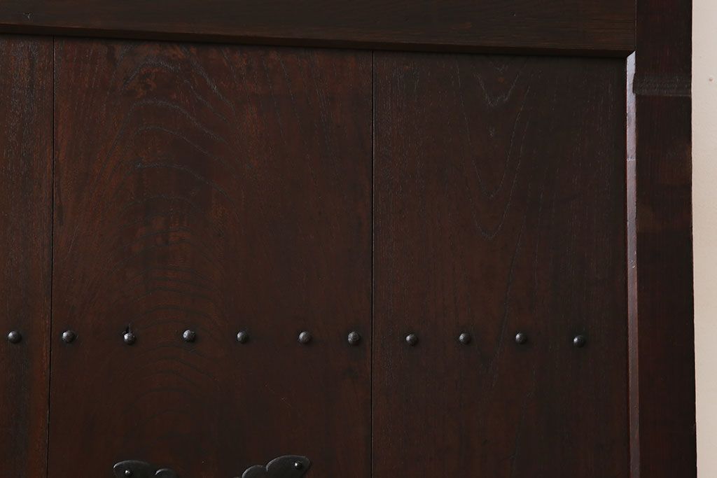 古民具・骨董　総欅材　ガラス入り!アンティーク蔵戸(玄関戸)