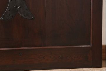 古民具・骨董　総欅材　ガラス入り!アンティーク蔵戸(玄関戸)