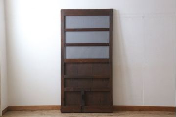 古民具・骨董　総欅材　ガラス入り!アンティーク蔵戸(玄関戸)