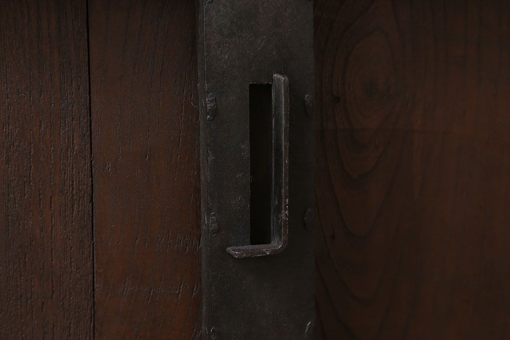 古民具・骨董　総欅材　ガラス入り!アンティーク蔵戸(玄関戸)