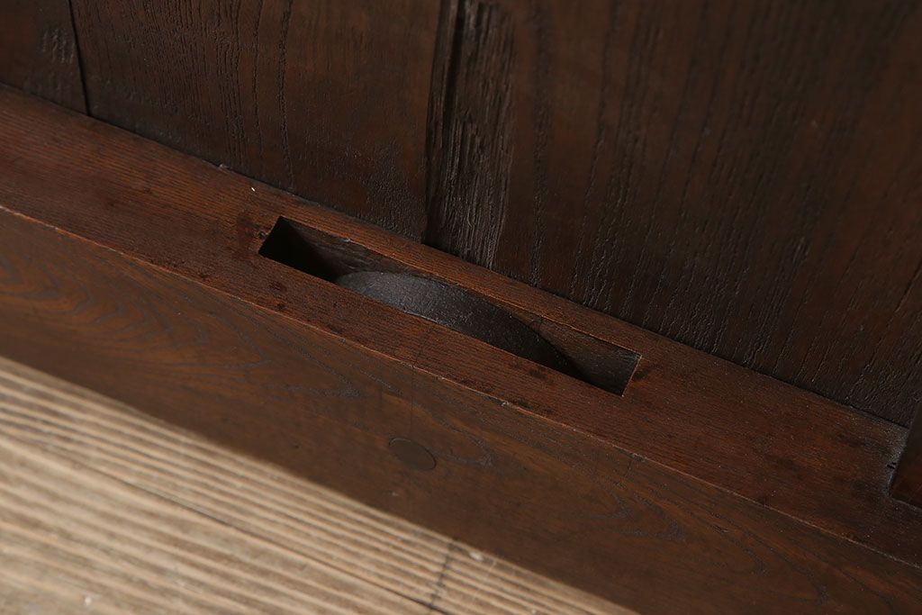 古民具・骨董　総欅材　ガラス入り!アンティーク蔵戸(玄関戸)