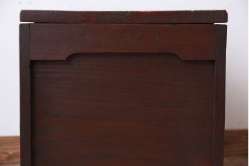 アンティーク雑貨　明治大正期　古い松材の大きなアンティーク収納箱(木箱)