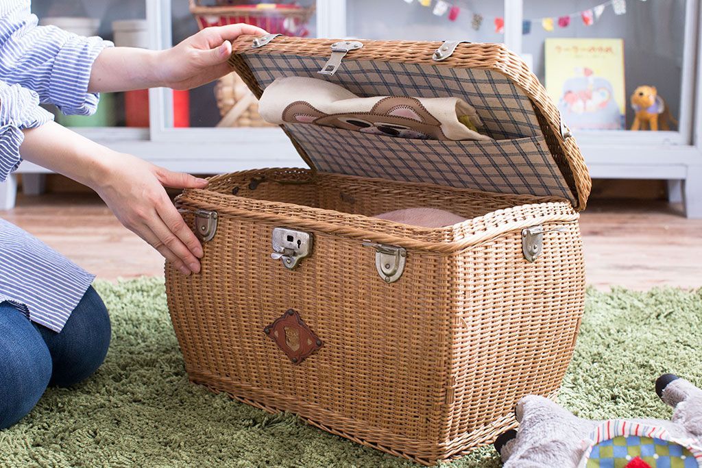 アンティーク雑貨　昭和レトロなアンティークバスケット