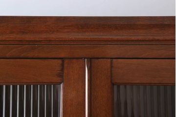 レトロ家具　昭和レトロ　シンプルな木製カップボード(食器棚)(2)