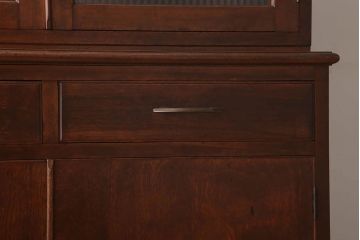 レトロ家具　昭和レトロ　シンプルな木製カップボード(食器棚)(2)