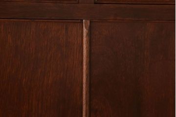 レトロ家具　昭和レトロ　シンプルな木製カップボード(食器棚)(2)