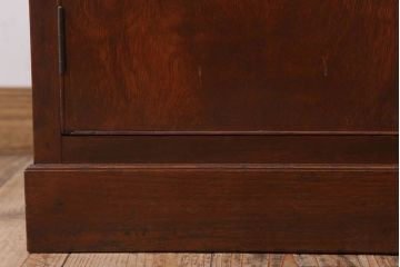 レトロ家具　昭和レトロ　シンプルな木製カップボード(食器棚)(2)