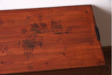 アンティーク家具　前面欅材!鉄脚付き衣装箪笥ローボード(時代箪笥)(1)